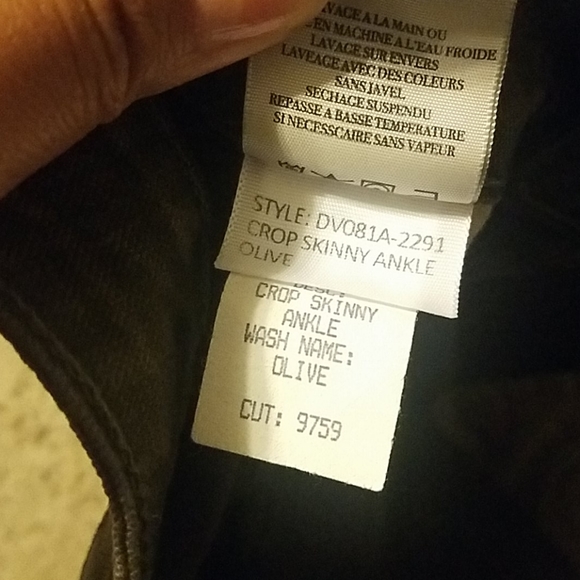 Vince Olive Green Cropped Skinny Jeans - size 24 - Picture 5 of 8